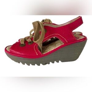 Fly London Red and Tan Wedge Sandal - super cute!